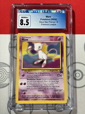 CGC 8.5 2000 Pokemon Black Star Mew Promo Pokemon League #8 MINT