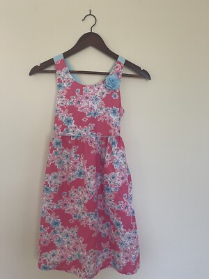 Penelope Mack  Flower Dress Sundress Girls. Sz 10. Blue/ Pink. Cotton!
