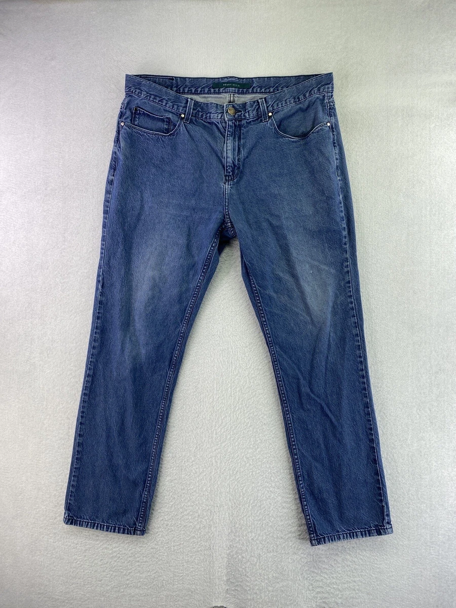 Perry Ellis Mens Size 38x32 Medium Wash Straight Leg Casual Denim