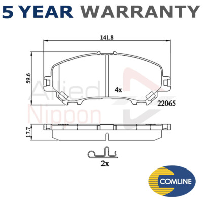 Allied Nippon Front Brake Pads Set Fits Nissan Qashqai Renault Kadjar