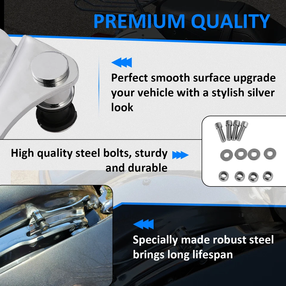 Kit de herrajes de acoplamiento de 4 puntos para respaldo Sissy Bar para Harley Davidson Touring 14+ Foto 2 de 4