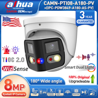 Dahua OEM IPC-PDW3849-A180-AS-PV 8MP TiOC Duo Splicing WizSense IP camera SMD4.0
