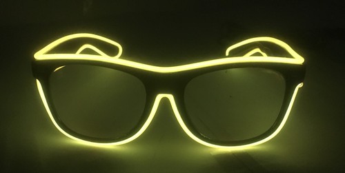 LED Brille GELB YELLOW JAUNE Partybrille Fasnachtskostüm - Picture 2 of 3