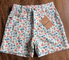NWT MINI BODEN Vanilla White Vintage Daisy SHORTS Red Blue Green NEW 5-6 Floral