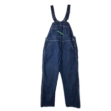 Vtg Key Imperial Bib Overalls Faded Denim Distressed Farm Painter Utility 36x30