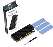 M.2 NVMe SSD to PCIe X16/X8/X4 Adapter Card with Aluminum Heatsink, Easy Install