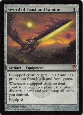 Sword of Feast and Famine M Magic Modern Event Deck 10 LP MTG