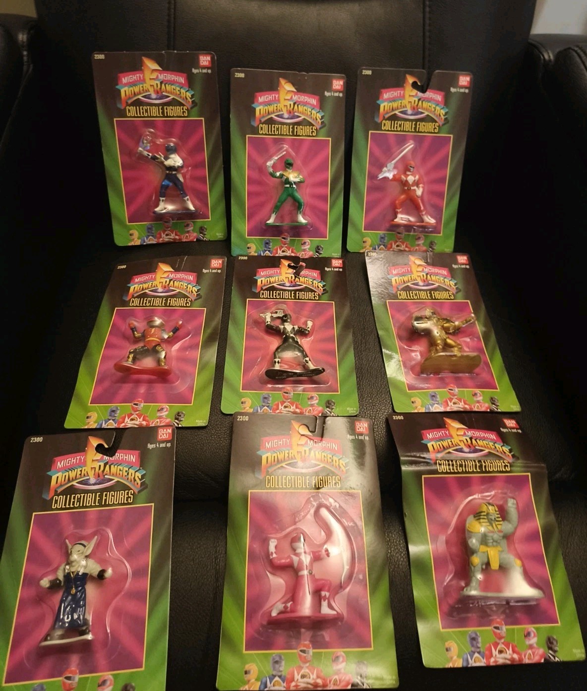 Lot Of 9 Mighty Morphin Power Rangers 1993 MOC 3" PVC Figures Bandai