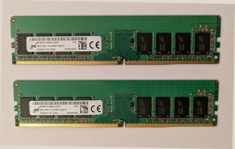 Micron 16GB 2 DIMM X 8GB Matching DDR4-2400T PC4-19200 CL17 Non-ECC Desktop RAM - Image 2 of 2