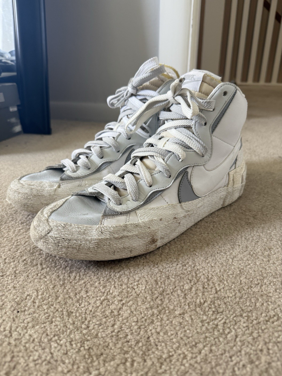 SACAI X NIKE Taglia 11 Blazer Nike Mid x Sacai bianco grigio 2019 BV0072 100