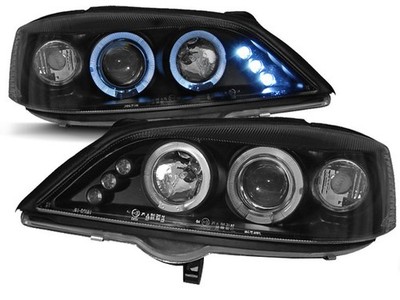 Headlights for Opel Astra G 1998-2001 2002 2003 2004 VR-1423 Angel Eyes Black