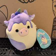 Squishmallow 5 Benito Blueberry Ice cream Cow Plush New NWT