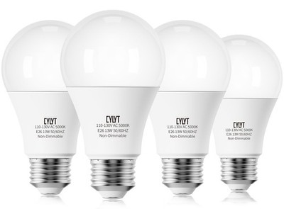 Pack of 4 White Light LED Bulbs for the Home, Energy-Saving Lamps