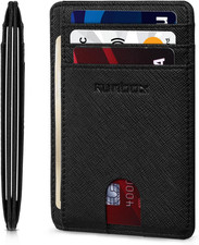 Slim Minimalist Front Pocket RFID Blocking Leather Wallets for Men and Women