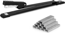 Long Reach Stapler with 1000 Staples, 20 Sheet Capacity, Long Arm Standard Stapl