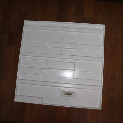 Offset Brick EnduraWall Decorative 3D Wall Panel PVC White 19-5/8 W x 19-5/8 H