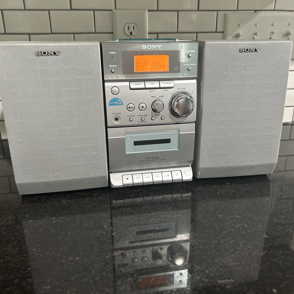 Sony CMT-EP303 CD Cassette Radio All Working Except Cassette/No