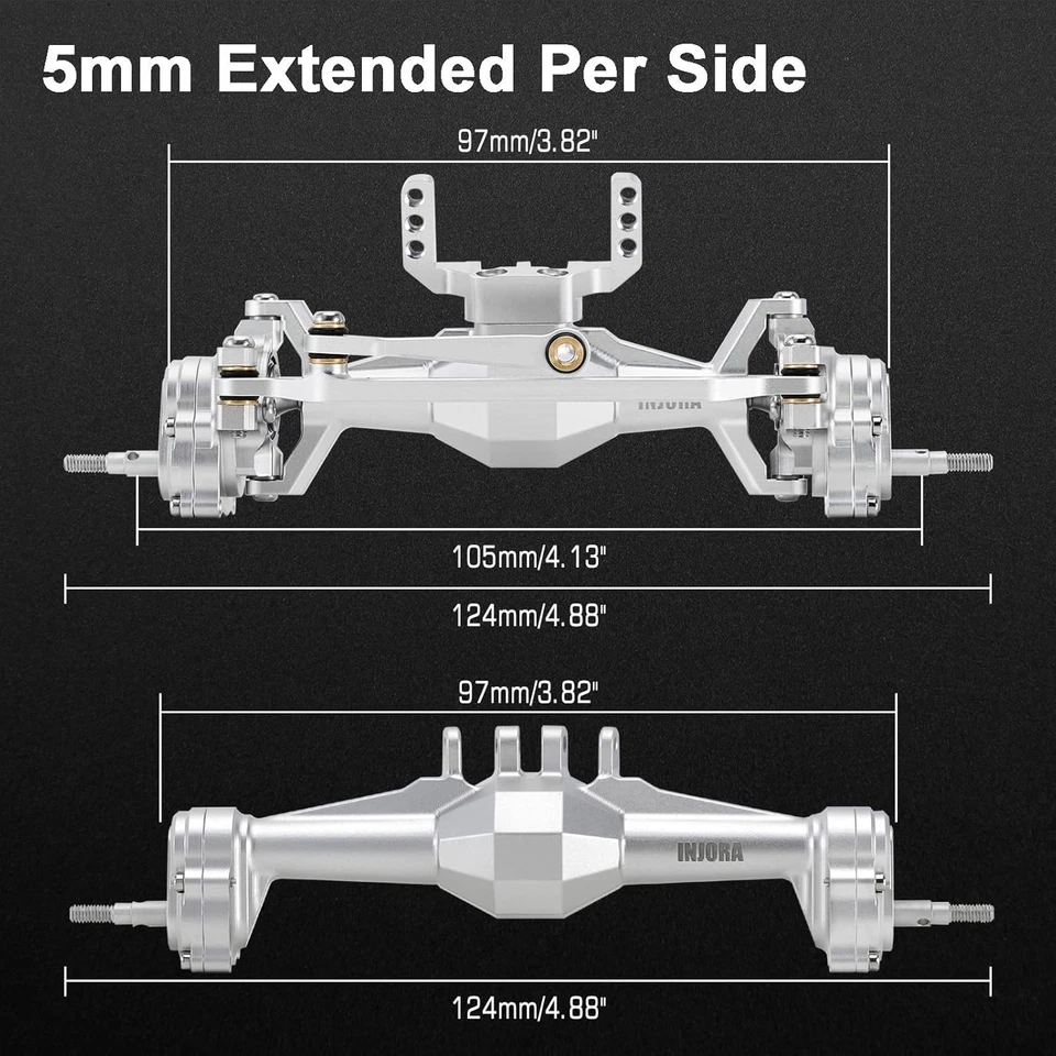 Upgraded Silver 5mm Diamond Portal Axles for 1/18 RC Crawler - Image 4 of 4