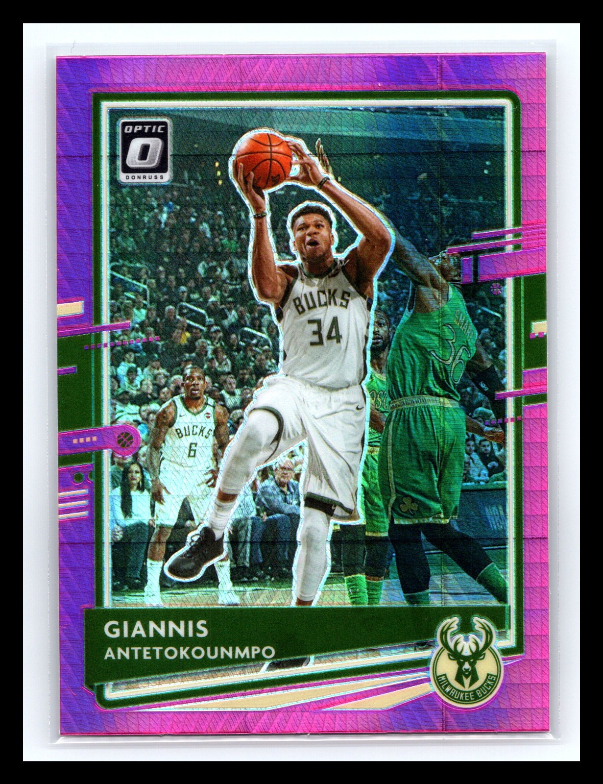 2020-21 Giannis Antetokounmpo Donruss Optic Hyper Pink Holo Prizm # 29
