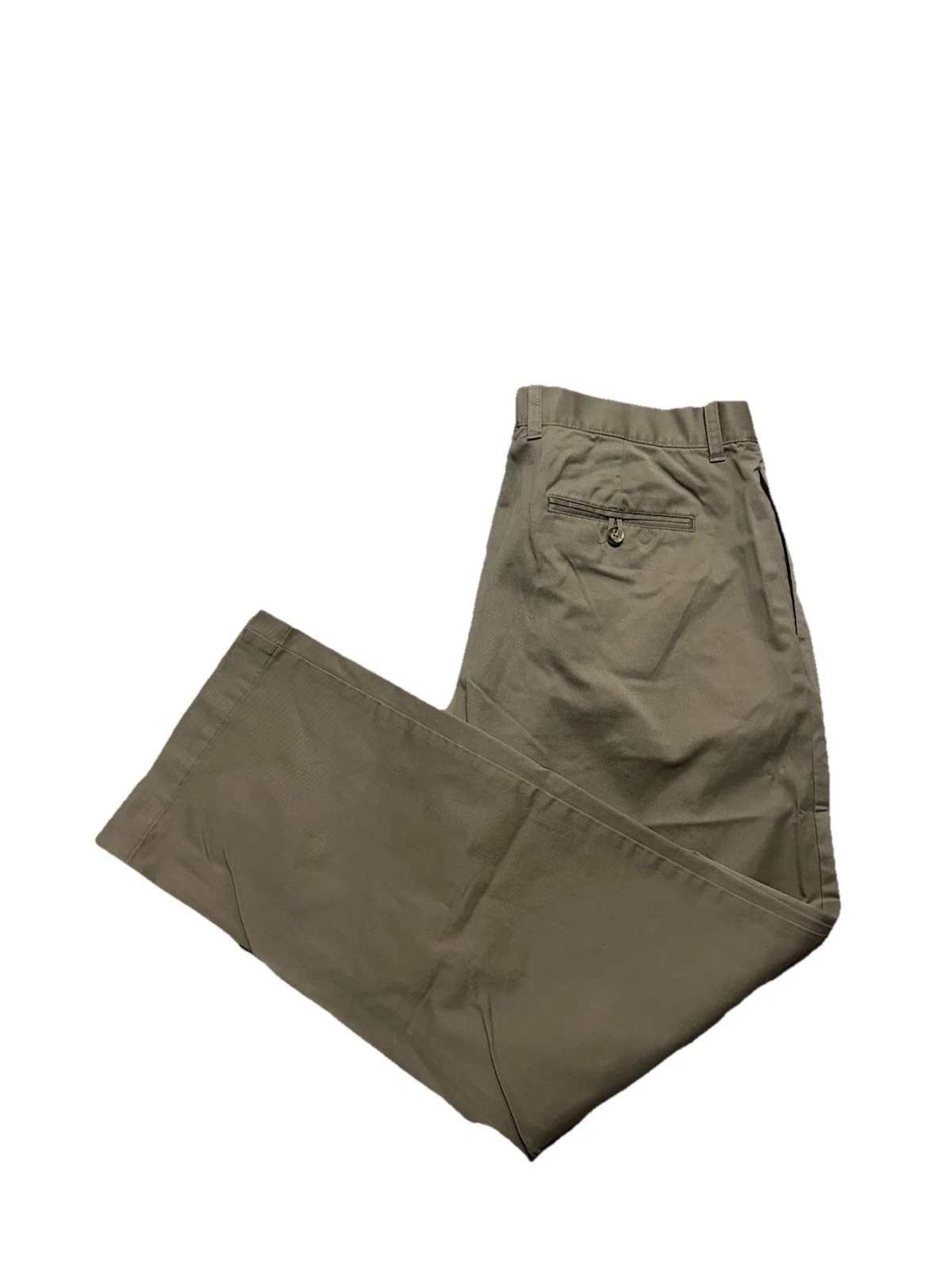 Gap Khaki Pants Mens 35x32 (Fit 35x31) Brown Straight Stretch Cotton Blend Twill