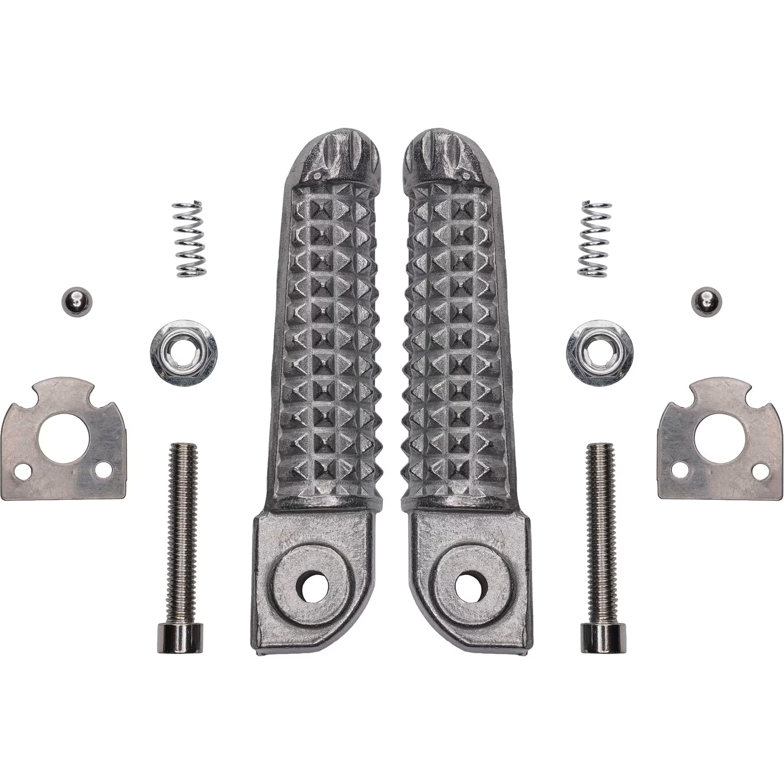 Bike It OEM Motorcycle Motorbike Rear Silver Footpegs - Yamaha YZF-R1 / YZF-R6