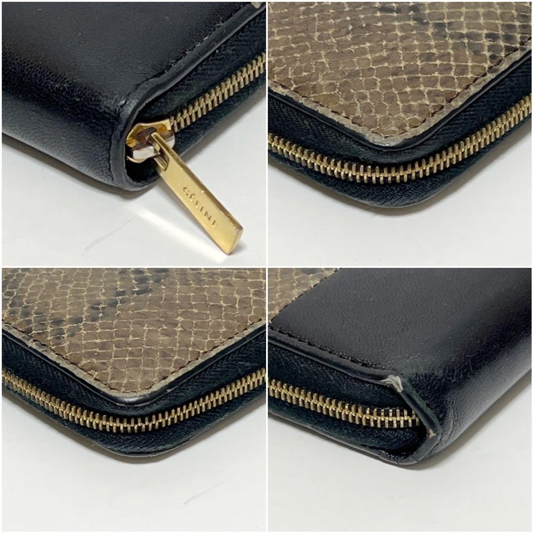 Celine Women Wallet Long Python Pattern Snake Bla… - image 5