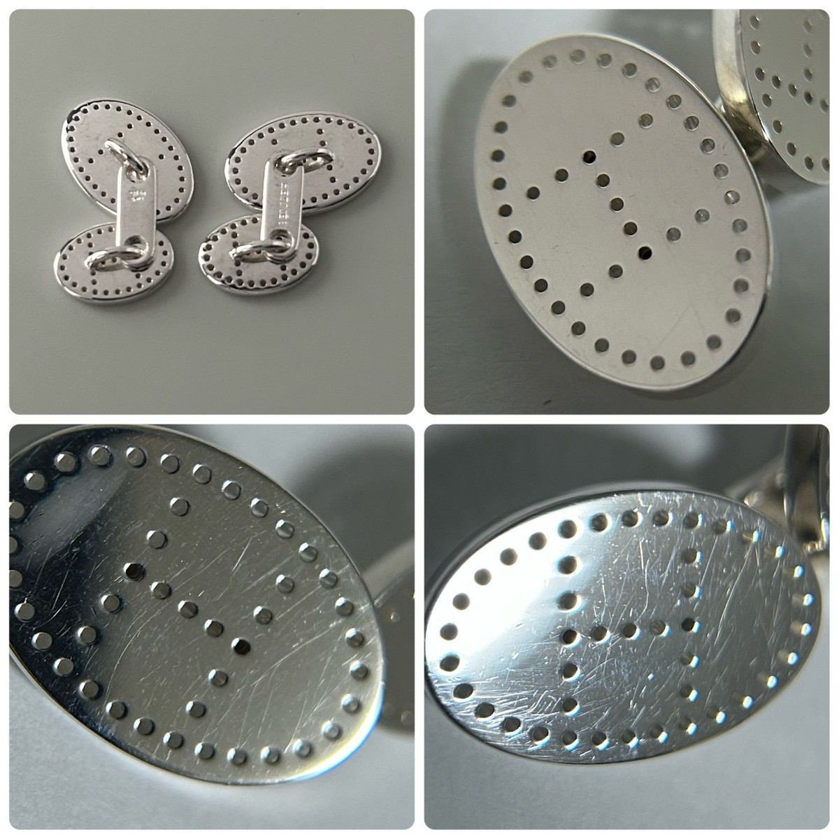HERMES EVELYN CUFFLINKS Silver 925 Tie Pin Jewelry | eBay