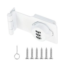 3.5" Combination Rotary Hasp Latch Lock 3 Digit Password 90 Cabinet White