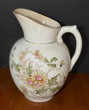 VTG Floral Ironstone Pitcher Transferware D&D CHINA 7 1/2" Victorian