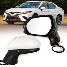Left Driver side Mirror Fits 2018-2024 Toyota Camry with Power L-3PINS, White