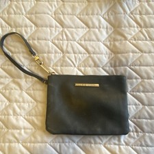 Steve Madden Black Wristlet Clutch with Gold Zipper and Wrist Strap