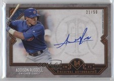 2017 Topps Museum Collection Archival Copper 21/50 Addison Russell Auto l1f
