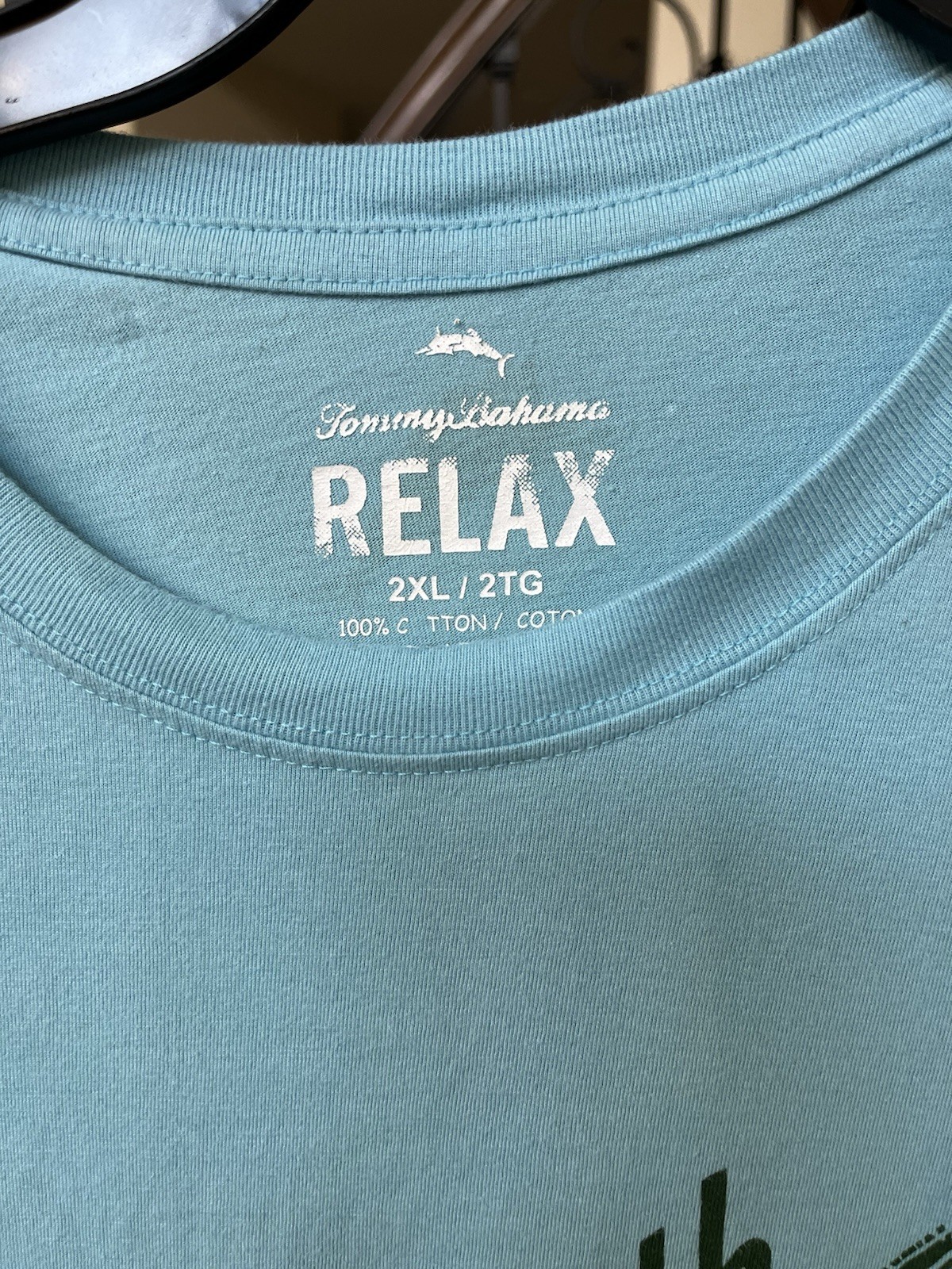 T shirt manica corta TOMMY BAHAMA blu cielo FILA CON IL FLUSSO. Tg. 2XL