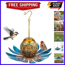Metal Bird Feeders, Mesh Bird Feeders for Outdoors Hanging, Flower Shape Bird...