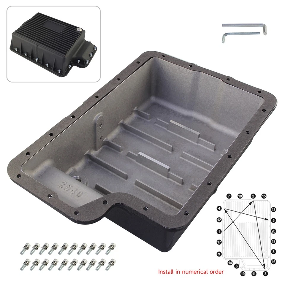 Pan profundo de transmisión 5R110 de alta resistencia para Ford 6,0/6,4 L F250/F350 2003-2010 Foto 4 de 4