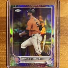 2022 Topps Chrome Baseball Purple Speckle Refractor /299 Brandon Belt #26