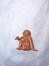 Vintage Marx Fort Apache 60mm Vinyl Indian Chief with Peace Pipe Brown