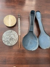 Vintage 20 s 30 s Antique Pearlized 4-String Banjo For Parts Repair Case