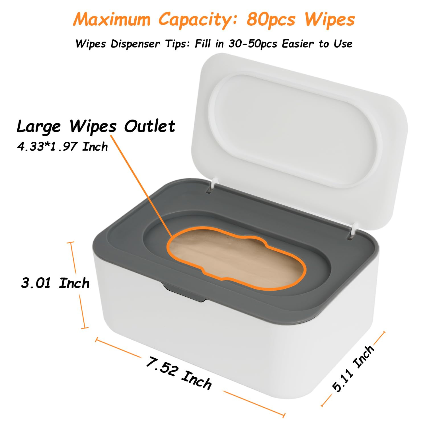 Wipes Dispenser, Wipe Holder for Baby & Adult,  Refillable Wipe Container, Keeps