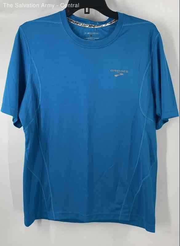 Brooks Men's Blue Equilibrium Running Short Sleeve Performance T-Shirt Size M