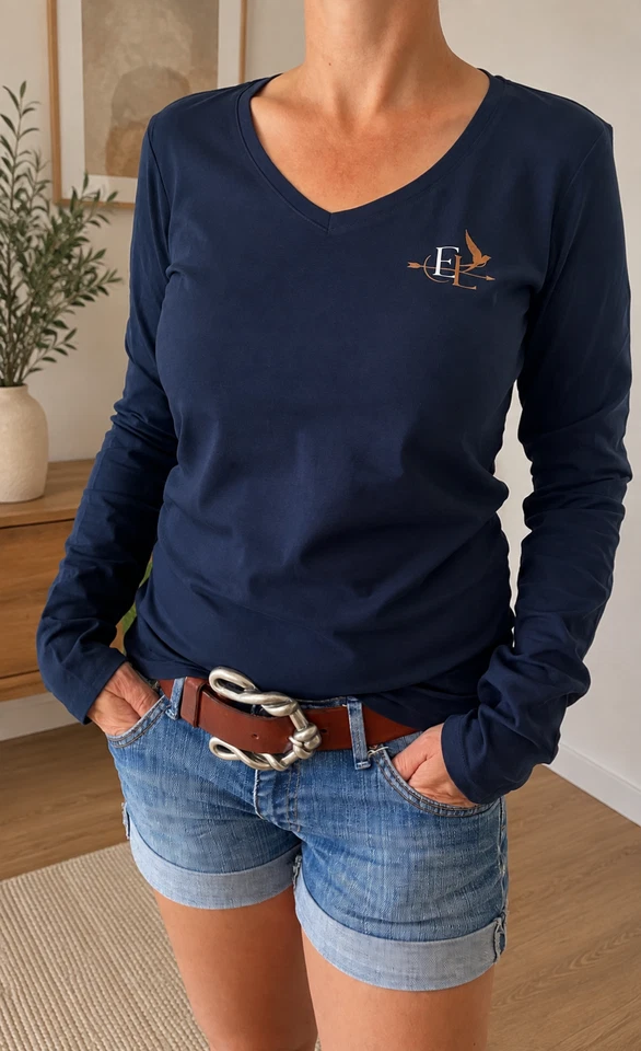 T-shirt manches longues Bleu marine Taille S - Photo 1/1