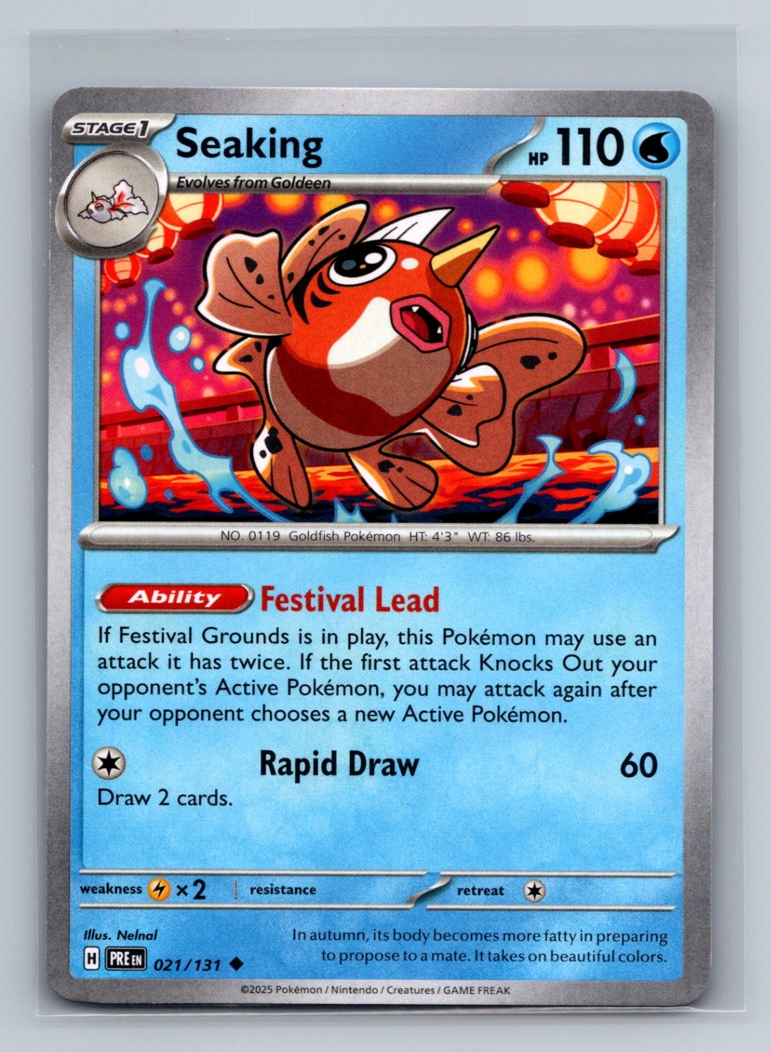 Seaking Normal Uncommon SV: Prismatic Evolutions PRE Water 021/131 Pokemon Card