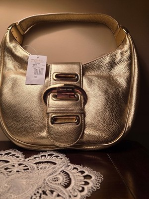 michael kors Morgan handbag new Gold Leather