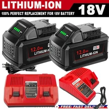 For Milwaukee for M18B5 18V 12.0Ah Extended Lithium Battery 48-11-1880 Charger