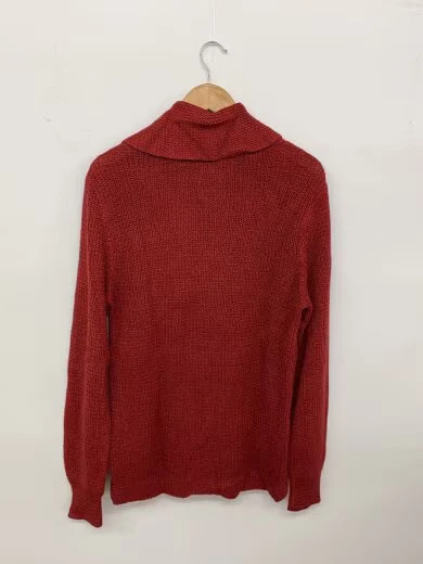 RRL/Shawl Collar Cardigan/Lightweight Cardigan/M/Linen/Silk/Cotton/Red/Solid - Image 2 of 4