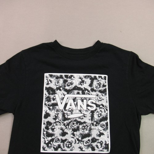 Vans Shirt Boys Medium Short Sleeve Casual Crew Neck Black Outdoor Classic Fit - Picture 3 of 8