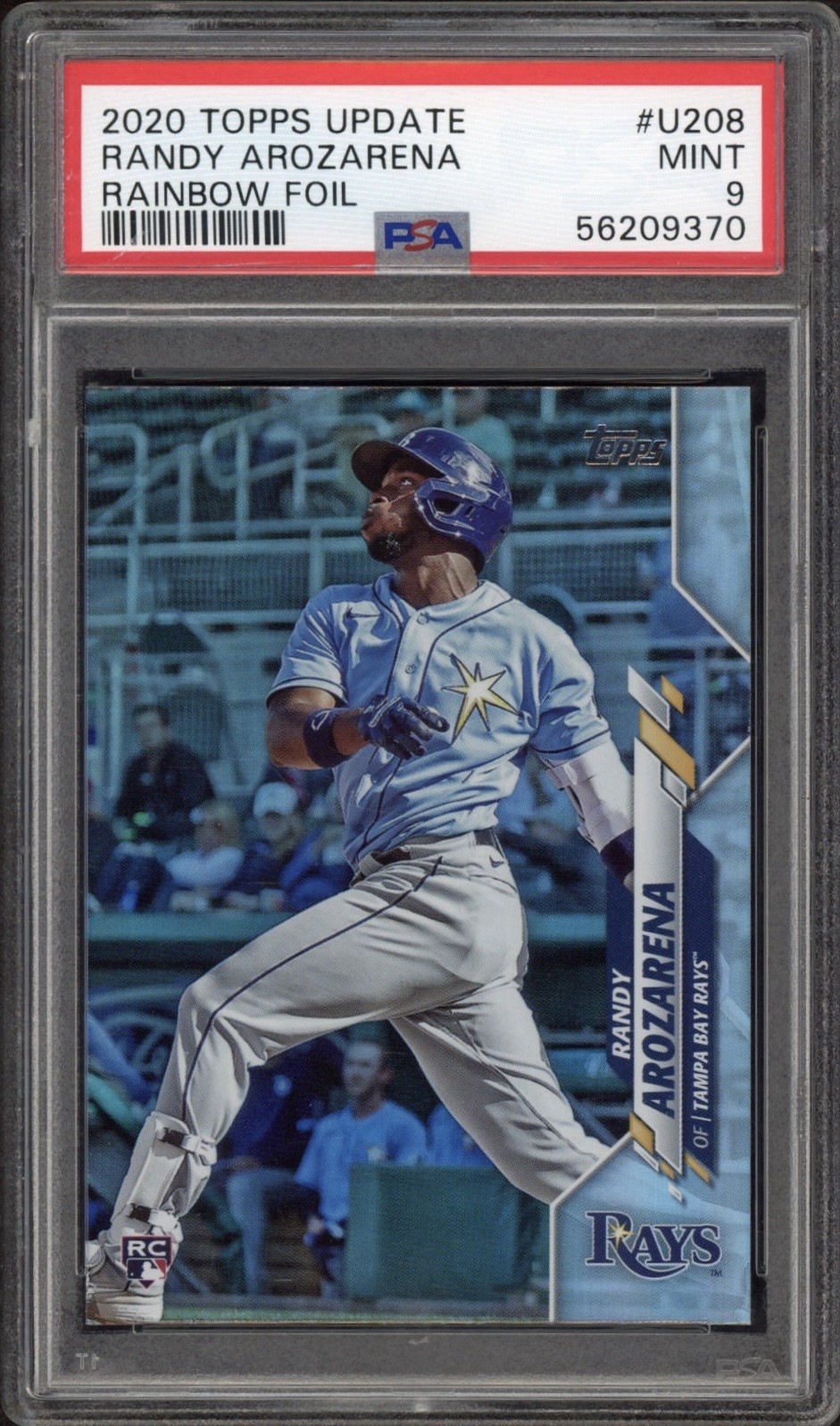 2020 Topps Update Randy Arozarena Rainbow Foil Rookie RC #U208 PSA 9 Mint Rays