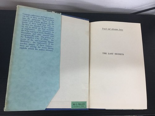 The Last Secrets The Final Mysteries of Exploration John Buchan - 1941 Hard Cove - Bild 2 von 3