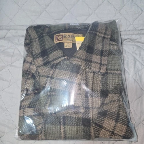 NWT BC Clothing Mens Textured Flannel Shirt Jacket Green Plaid Shacket Small image 16
