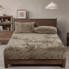 Truly Velvet Fitted Sheet Queen Size, 1 Pack Luxury Super Soft Cozy Comfy Bo